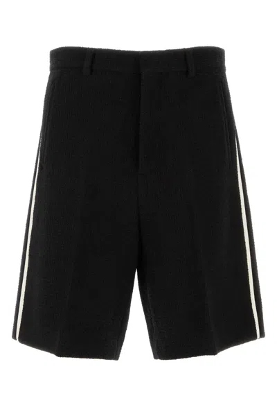 Gucci Men Black Boucle Bermuda Shorts