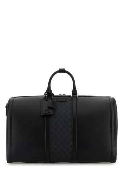 Gucci Men Black Canvas Travel Bag