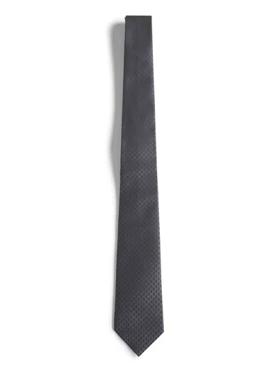 Gucci Men Black Gg Jacquard Silk Tie In Multi