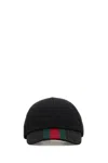 Gucci Men Black Gg Supreme Fabric Baseball Cap