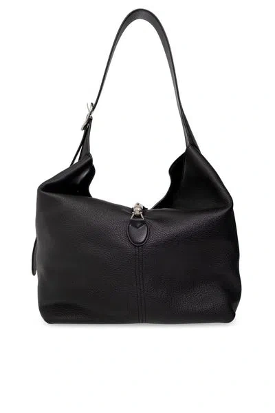 Gucci Men's Black Grained Leather Crossbody Handbag For Ss24