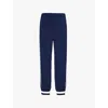 Gucci Mens Black Iris Brand-print Striped-print Straight-leg Relaxed-fit Woven-piqué Jogging Bottoms In Black Iris