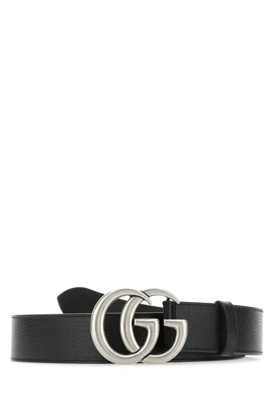Gucci Men Black Leather Belt