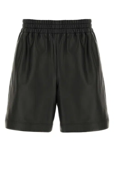 Gucci Men Black Leather Bermuda Shorts