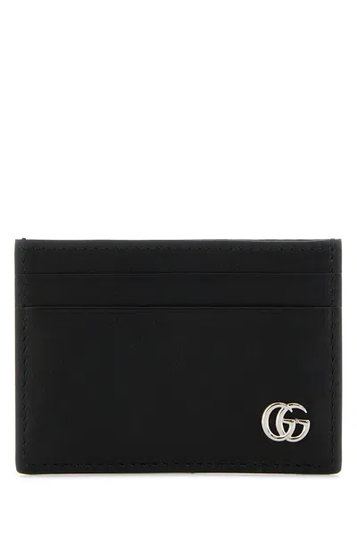 Gucci Men Black Leather Card Holder