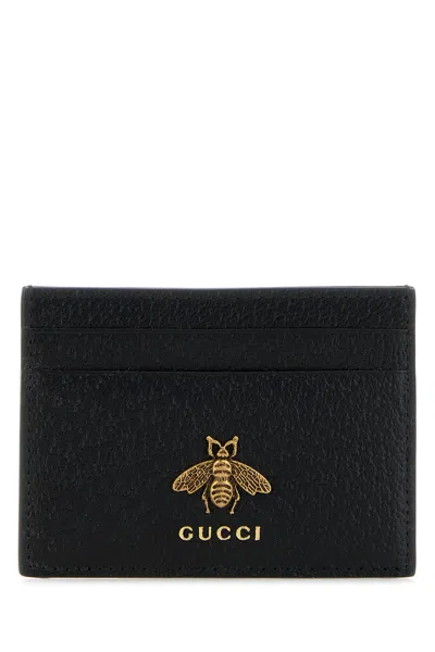 Gucci Men Black Leather Card Holder