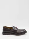 Gucci Web-stripe Leather Loafers In Black