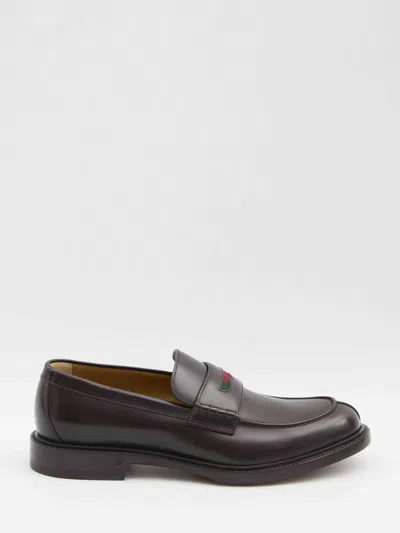 Gucci Men Black Leather Loafer