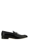 Gucci Men Black Leather Loafers In Black
