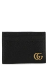Gucci Black Leather Card Holder With Logo In Black