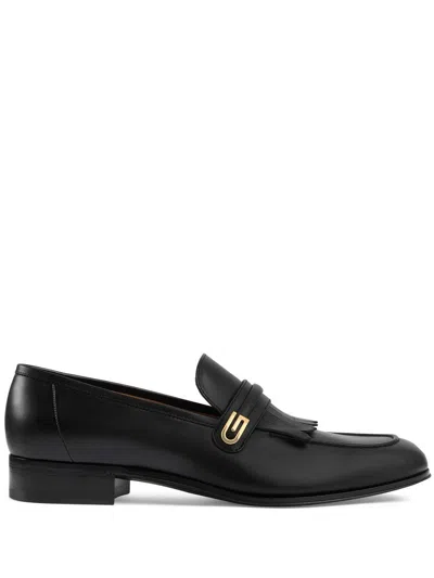 Gucci Black Moccasin With Fringes Men