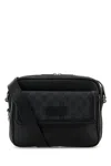Gucci Men Black Leather Small Crossbody Bag