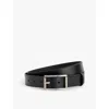 Gucci Mens Black Logo-engraved Rectangular-buckle Calf-leather Belt In Black