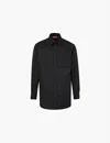 Gucci Mens Black Monogram-pattern Long-sleeves Relaxed-fit Cotton-blend Shirt In Black