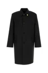 Gucci Black Polyester Blend Coat In Black