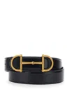 Gucci Men Black Reversible Belt With Horsebit On The Front In Leather Man In Black