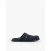 Gucci Mens Black Rhein Horsebit-embellished Canvas Mules