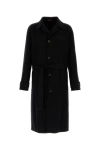 Gucci Coat Wool Blend Belted Waist In Black