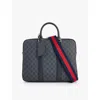Gucci Monogram-print Coated-canvas Briefcase In Black/black/brb