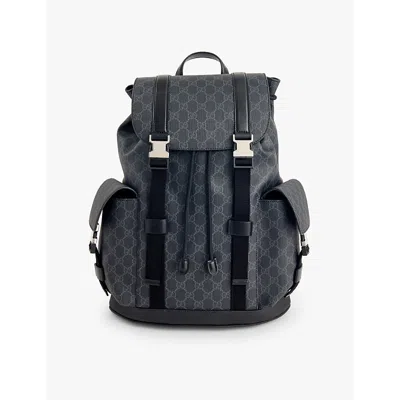 Gucci Monogram-print Coated-canvas Backpack In Blk/blk/blk/blk/b/br