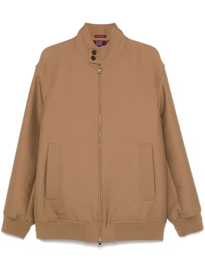 Gucci Twill-weave Bomber Jacket In Beige Bordeaux Mc