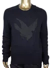 Gucci Men's Blue Cashmere Wool Sweater With Bird Patch In Blue