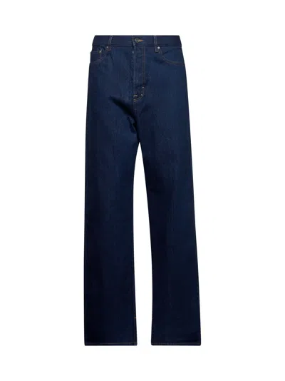 Gucci Men Blue Denim Embroidered Jeans