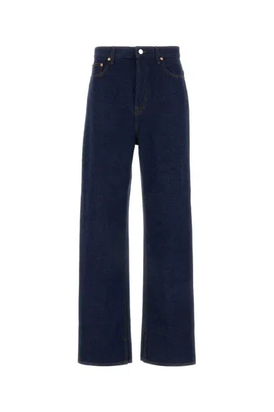 Gucci Men Blue Denim Wide-leg Jeans