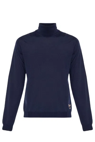 Gucci Men's Blue Wool Turtleneck Sweater For Ss23