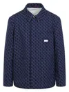 Gucci Gg Logo Long-sleeved Shirt In Blue