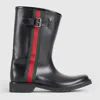 Gucci Web Stripe Boot In Black
