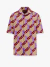Gucci Multicolor Bowling Shirt With Cuban Collar And All-over Print In Cotton Man