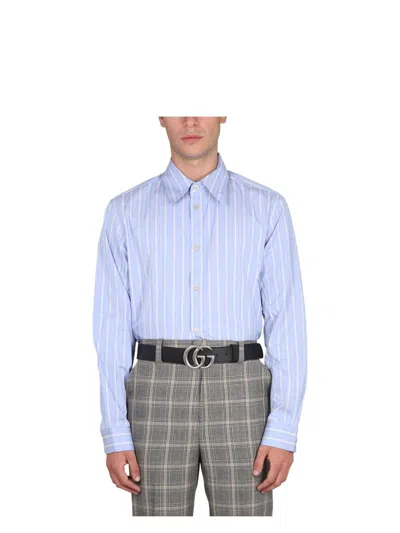 Gucci Men's Boxy Shirt In Blue