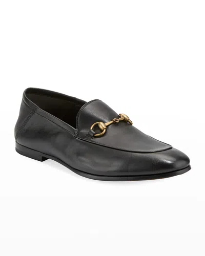 Gucci Men's Brixton Soft Leather Bit Loafers In Black