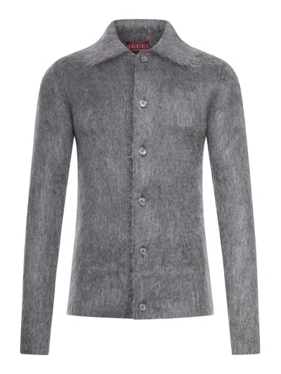 GUCCI GUCCI MEN BRUSHED MOHAIR WOOL CARDIGAN