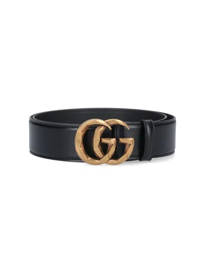 Gucci Men's Calfskin Leather Belt In Black