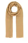 Gucci Camel Silk Blend Scarf In Brown
