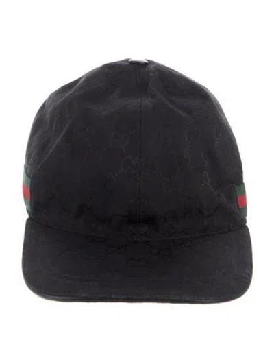 Pre-owned Gucci Men's Canvas Baseball Cap In Black