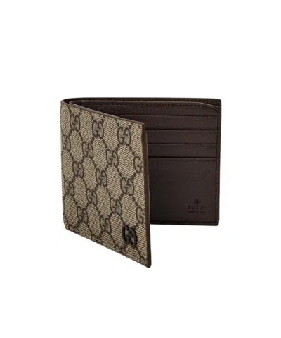 Gucci Men's Canvas Gg Wallet In Brown