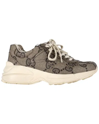 Gucci Men's Canvas Rhyton Monogram Sneaker (authentic Pre-loved) In Multi