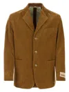 Gucci Velvet Blazer With Front Pockets And Notch Lapels
