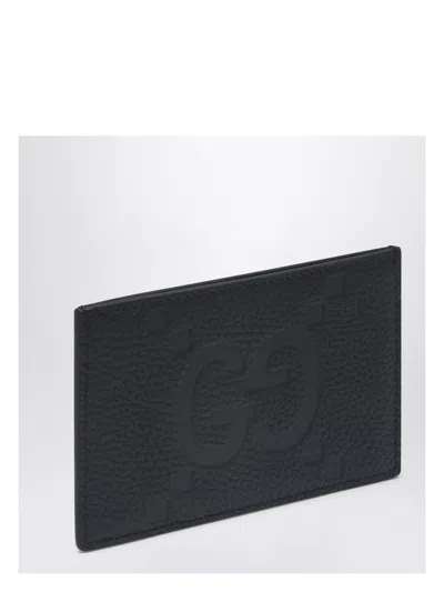 Gucci Logo Leather Cardholder In Black