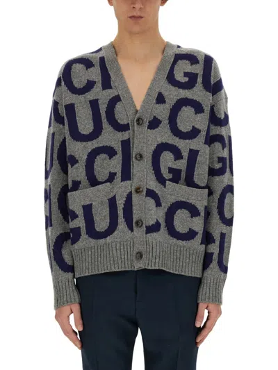 GUCCI GUCCI MEN CARDIGAN WITH GUCCI INLAY