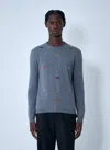 Gucci Men Long Sleeve Crew-neck Cashmere Sweater In Gray