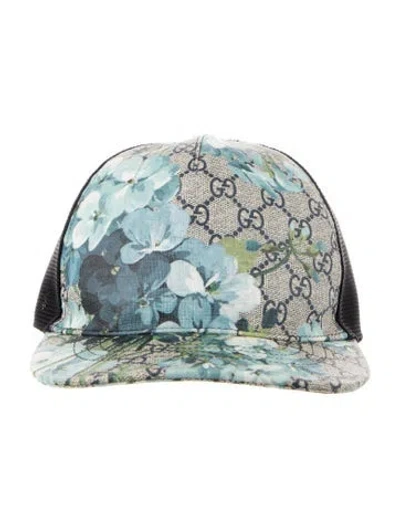 Pre-owned Gucci Men's Coated Canvas Trucker Hat In Blue
