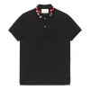 Gucci Men's Coral Snake Embroidered Polo Shirt Black
