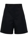 Gucci Cotton Shorts With Belt Loops And Web Insert In Black