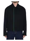 Gucci Signature Web Embossed Gabardine Jacket In Blue