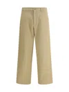 Gucci Wide Leg Cotton Trousers In Brown