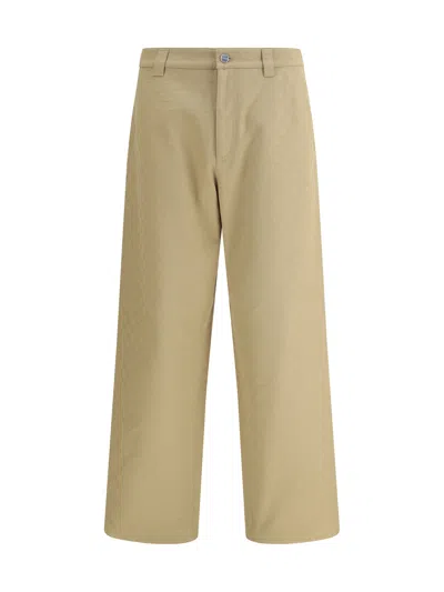 Gucci Men Cotton Pants In Brown